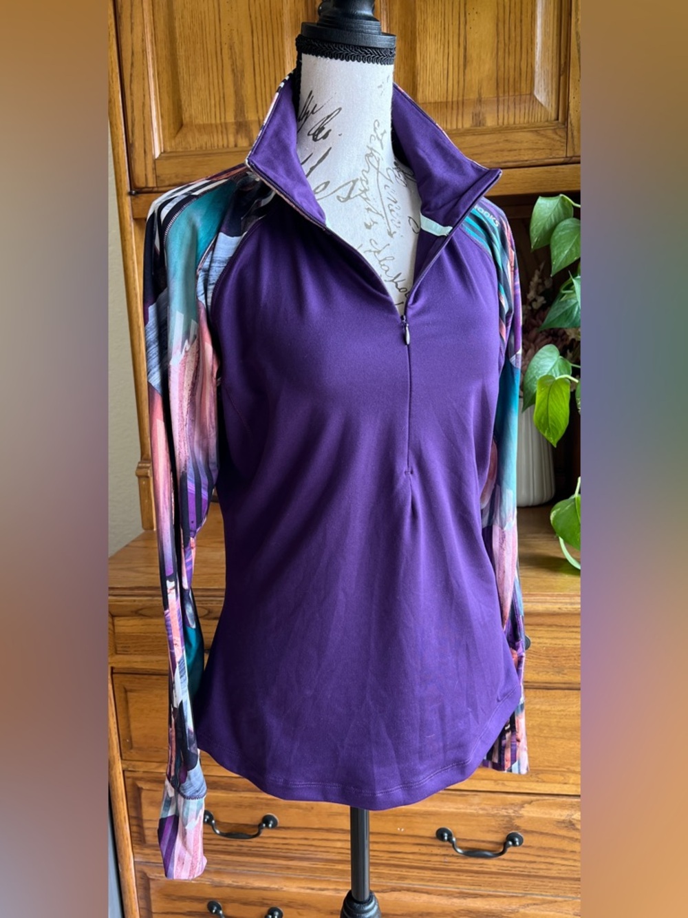 Brooks Women's Dash Purple Long Sleeve Athletic Running Top Half Zip Small